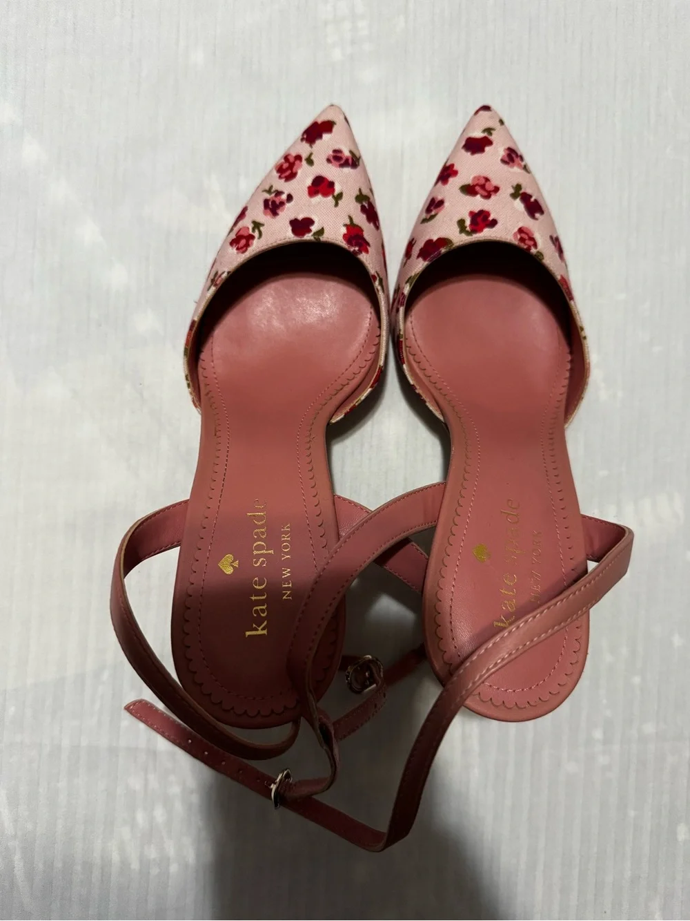 kate spade Pink Floral Pointed Toe Slingback Flats